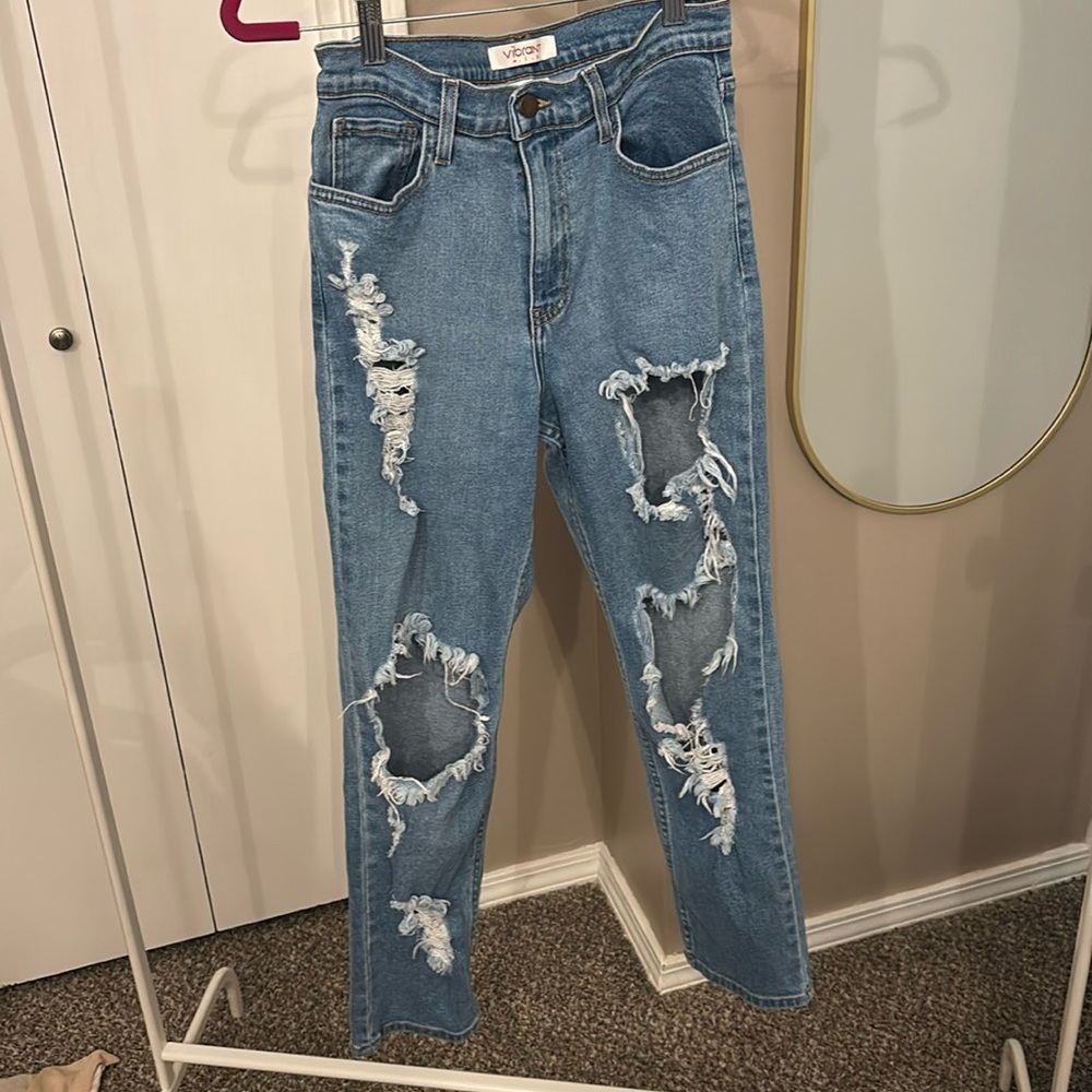 Vibrant Ripped Boyfriend Jeans
